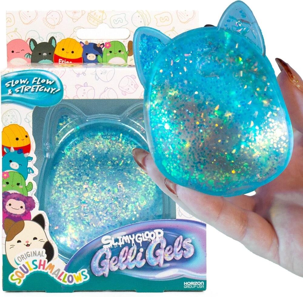 🔥Original Squishmallows SLIMYGLOOP Gelli Gels Glitter Slow Small Blue BNWT🔥